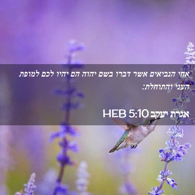 Picture 02 - אגרת יעקב 5:10 HEB - אחי הנביאים אשר דברו בשם - Bible Verse Picture