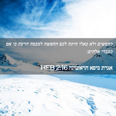Picture 02 - אגרת כיפא הראשונה 2:16 HEB - כחפשים ולא כאלו היתה לכם - Bible Verse Picture