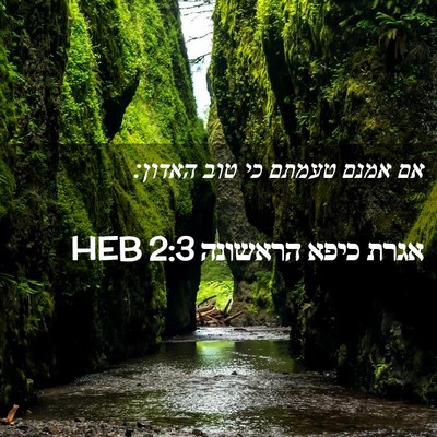Picture 02 - אגרת כיפא הראשונה 2:3 HEB - אם אמנם טעמתם כי טוב - Bible Verse Picture