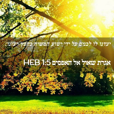 Picture 02 - אגרת שאול אל האפסים 1:5 HEB - יעדנו לו לבנים על ידי ישוע - Bible Verse Picture