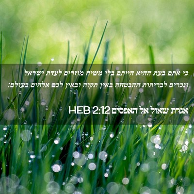 Picture 02 - אגרת שאול אל האפסים 2:12 HEB - כי אתם בעת ההיא הייתם בלי - Bible Verse Picture
