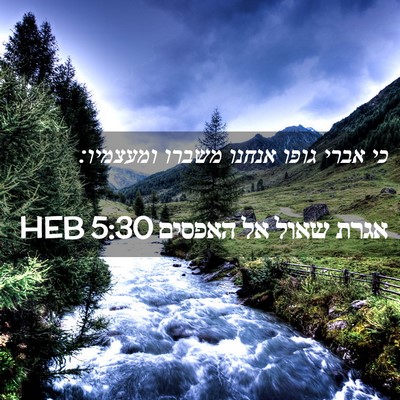 Picture 02 - אגרת שאול אל האפסים 5:30 HEB - כי אברי גופו אנחנו משברו - Bible Verse Picture