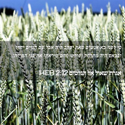Picture 02 - אגרת שאול אל הגלטים 2:12 HEB - כי לפני בא אנשים מאת יעקב - Bible Verse Picture