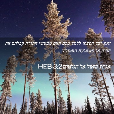 Picture 02 - אגרת שאול אל הגלטים 3:2 HEB - זאת לבד חפצתי ללמד מכם האם - Bible Verse Picture