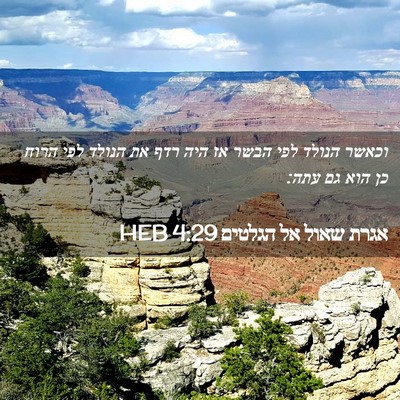 Picture 02 - אגרת שאול אל הגלטים 4:29 HEB - וכאשר הנולד לפי הבשר אז היה - Bible Verse Picture