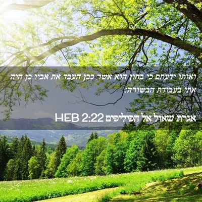 Picture 02 - אגרת שאול אל הפיליפים 2:22 HEB - ואותו ידעתם כי בחון הוא אשר - Bible Verse Picture