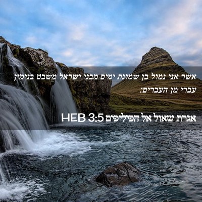 Picture 02 - אגרת שאול אל הפיליפים 3:5 HEB - אשר אני נמול בן שמונת ימים - Bible Verse Picture