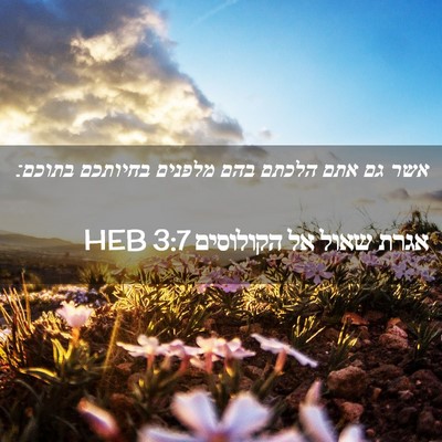 Picture 02 - אגרת שאול אל הקולוסים 3:7 HEB - אשר גם אתם הלכתם בהם מלפנים - Bible Verse Picture