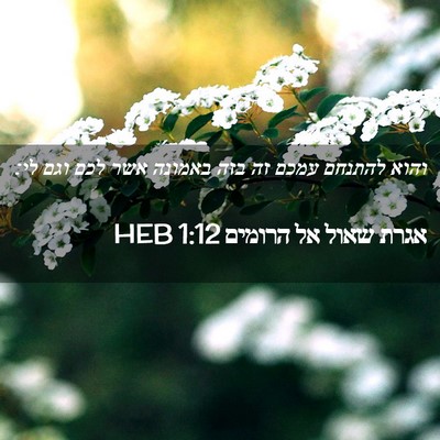 Picture 02 - אגרת שאול אל הרומים 1:12 HEB - והוא להתנחם עמכם זה בזה - Bible Verse Picture