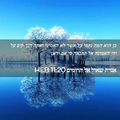 Picture 02 - אגרת שאול אל הרומים 11:20 HEB - כן הוא המה נקפו על אשר לא - Bible Verse Picture