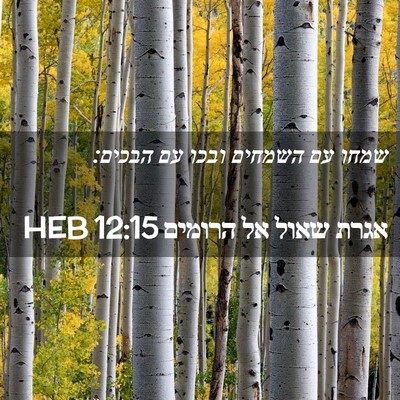 Picture 02 - אגרת שאול אל הרומים 12:15 HEB - שמחו עם השמחים ובכו עם - Bible Verse Picture