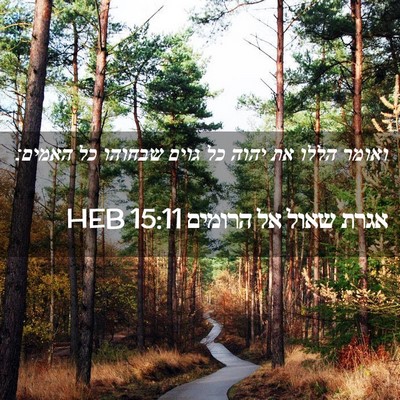Picture 02 - אגרת שאול אל הרומים 15:11 HEB - ואומר הללו את יהוה כל גוים - Bible Verse Picture