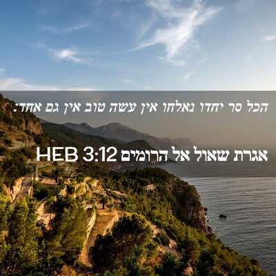 Picture 02 - אגרת שאול אל הרומים 3:12 HEB - הכל סר יחדו נאלחו אין עשה - Bible Verse Picture