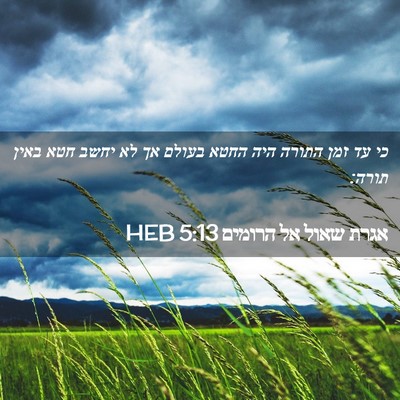 Picture 02 - אגרת שאול אל הרומים 5:13 HEB - כי עד זמן התורה היה החטא - Bible Verse Picture