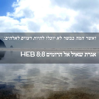 Picture 02 - אגרת שאול אל הרומים 8:8 HEB - ואשר המה בבשר לא יוכלו - Bible Verse Picture