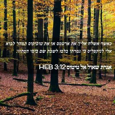 Picture 02 - אגרת שאול אל טיטוס 3:12 HEB - כאשר אשלח אליך את ארטמס או - Bible Verse Picture
