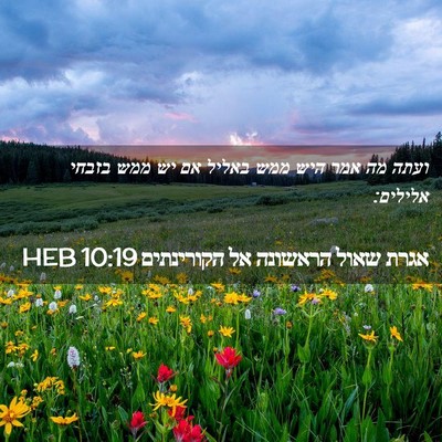Picture 02 - אגרת שאול הראשונה אל הקורינתים 10:19 HEB - ועתה מה אמר היש ממש באליל - Bible Verse Picture