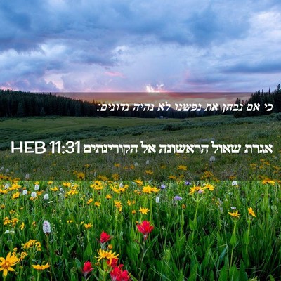 Picture 02 - אגרת שאול הראשונה אל הקורינתים 11:31 HEB - כי אם נבחן את נפשנו לא נהיה - Bible Verse Picture