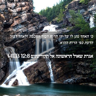 Picture 02 - אגרת שאול הראשונה אל הקורינתים 12:8 HEB - כי האחד נתן לו על ידי הרוח - Bible Verse Picture
