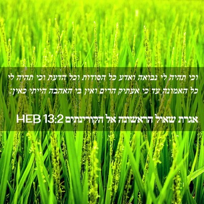 Picture 02 - אגרת שאול הראשונה אל הקורינתים 13:2 HEB - וכי תהיה לי נבואה ואדע כל - Bible Verse Picture