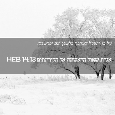 Picture 02 - אגרת שאול הראשונה אל הקורינתים 14:13 HEB - על כן יתפלל המדבר בלשון וגם - Bible Verse Picture