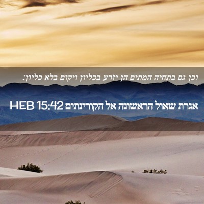 Picture 02 - אגרת שאול הראשונה אל הקורינתים 15:42 HEB - וכן גם בתחיה המתים הן יזרע - Bible Verse Picture