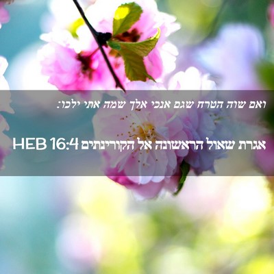 Picture 02 - אגרת שאול הראשונה אל הקורינתים 16:4 HEB - ואם שוה הטרח שגם אנכי אלך - Bible Verse Picture