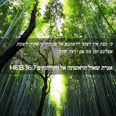 Picture 02 - אגרת שאול הראשונה אל הקורינתים 16:7 HEB - כי כעת אין רצוני לראתכם אך - Bible Verse Picture