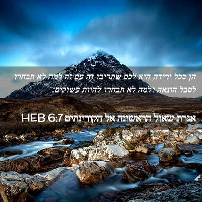 Picture 02 - אגרת שאול הראשונה אל הקורינתים 6:7 HEB - הן בכל ירידה היא לכם שתריבו - Bible Verse Picture
