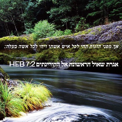 Picture 02 - אגרת שאול הראשונה אל הקורינתים 7:2 HEB - אך מפני הזנות תהי לכל איש - Bible Verse Picture