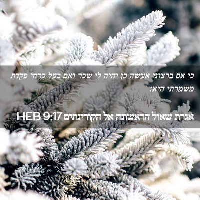 Picture 02 - אגרת שאול הראשונה אל הקורינתים 9:17 HEB - כי אם ברצוני אעשה כן יהיה - Bible Verse Picture