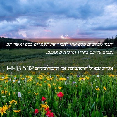 Picture 02 - אגרת שאול הראשונה אל התסלוניקים 5:12 HEB - והננו מבקשים מכם אחי להכיר - Bible Verse Picture