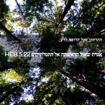 Picture 02 - אגרת שאול הראשונה אל התסלוניקים 5:22 HEB - התרחקו מכל הדומה - Bible Verse Picture