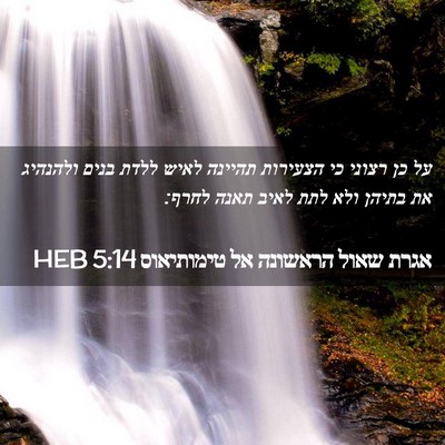 Picture 02 - אגרת שאול הראשונה אל טימותיאוס 5:14 HEB - על כן רצוני כי הצעירות - Bible Verse Picture