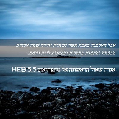 Picture 02 - אגרת שאול הראשונה אל טימותיאוס 5:5 HEB - אבל האלמנה באמת אשר נשארה - Bible Verse Picture