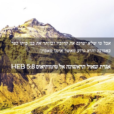Picture 02 - אגרת שאול הראשונה אל טימותיאוס 5:8 HEB - אבל מי שלא יפרנס את קרוביו - Bible Verse Picture