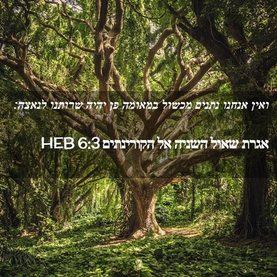 Picture 02 - אגרת שאול השניה אל הקורינתים 6:3 HEB - ואין אנחנו נתנים מכשול - Bible Verse Picture