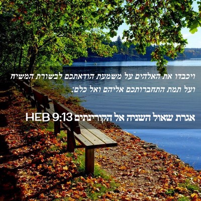 Picture 02 - אגרת שאול השניה אל הקורינתים 9:13 HEB - ויכבדו את האלהים על משמעת - Bible Verse Picture