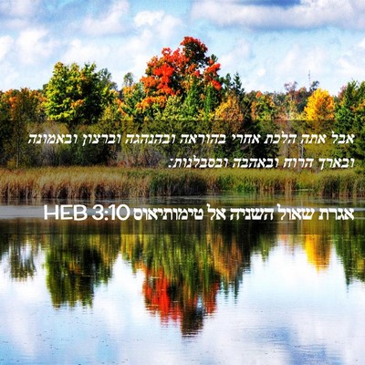 Picture 02 - אגרת שאול השניה אל טימותיאוס 3:10 HEB - אבל אתה הלכת אחרי בהוראה - Bible Verse Picture