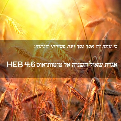 Picture 02 - אגרת שאול השניה אל טימותיאוס 4:6 HEB - כי עתה זה אסך נסך ועת - Bible Verse Picture