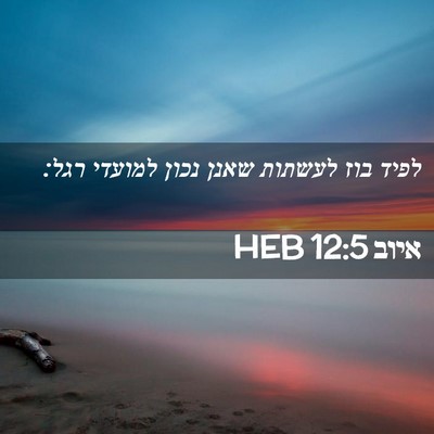 Picture 02 - איוב 12:5 HEB - לפיד בוז לעשתות שאנן נכון - Bible Verse Picture