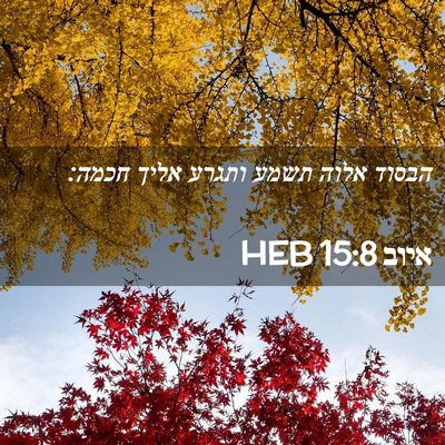 Picture 02 - איוב 15:8 HEB - הבסוד אלוה תשמע ותגרע אליך - Bible Verse Picture
