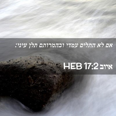 Picture 02 - איוב 17:2 HEB - אם לא התלים עמדי ובהמרותם - Bible Verse Picture