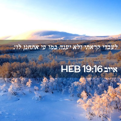 Picture 02 - איוב 19:16 HEB - לעבדי קראתי ולא יענה במו פי - Bible Verse Picture