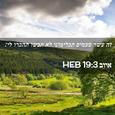 Picture 02 - איוב 19:3 HEB - זה עשר פעמים תכלימוני לא - Bible Verse Picture