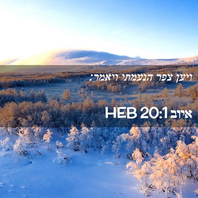 Picture 02 - איוב 20:1 HEB - ויען צפר הנעמתי - Bible Verse Picture