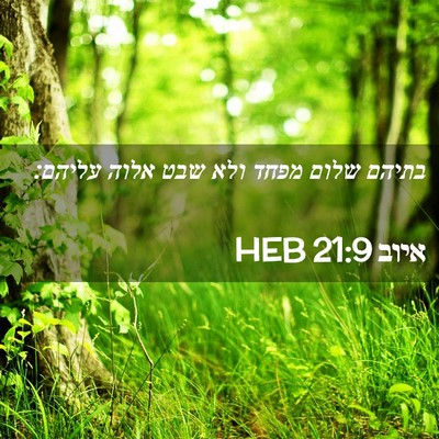 Picture 02 - איוב 21:9 HEB - בתיהם שלום מפחד ולא שבט - Bible Verse Picture