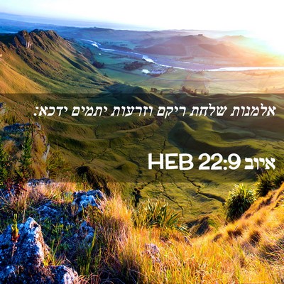 Picture 02 - איוב 22:9 HEB - אלמנות שלחת ריקם וזרעות - Bible Verse Picture