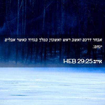 Picture 02 - איוב 29:25 HEB - אבחר דרכם ואשב ראש ואשכון - Bible Verse Picture