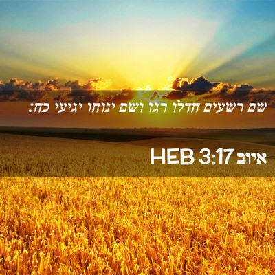 Picture 02 - איוב 3:17 HEB - שם רשעים חדלו רגז ושם ינוחו - Bible Verse Picture